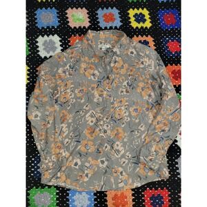 Orvis Silk Blouse Long Sleeved Button Down Oxford Shirt Women's Medium